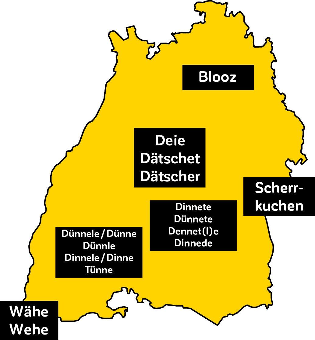 Landkarte Baden-Württemberg Dinnete